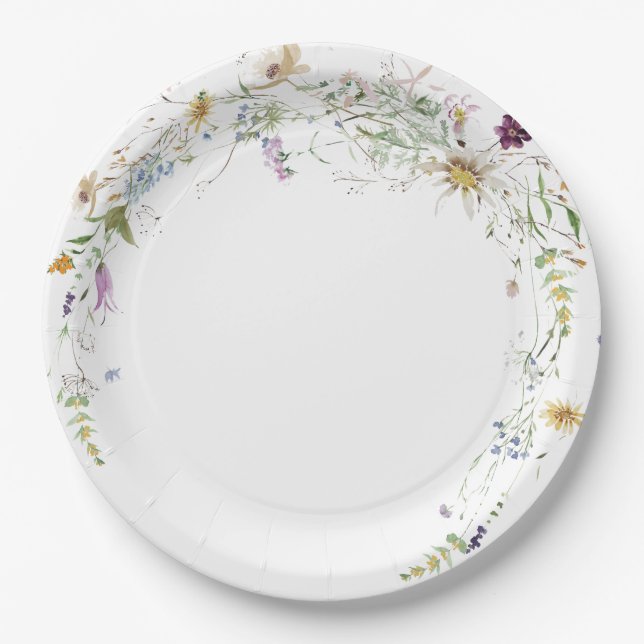 Watercolor Wildfire Bridal Shower Paper Plate (Front)