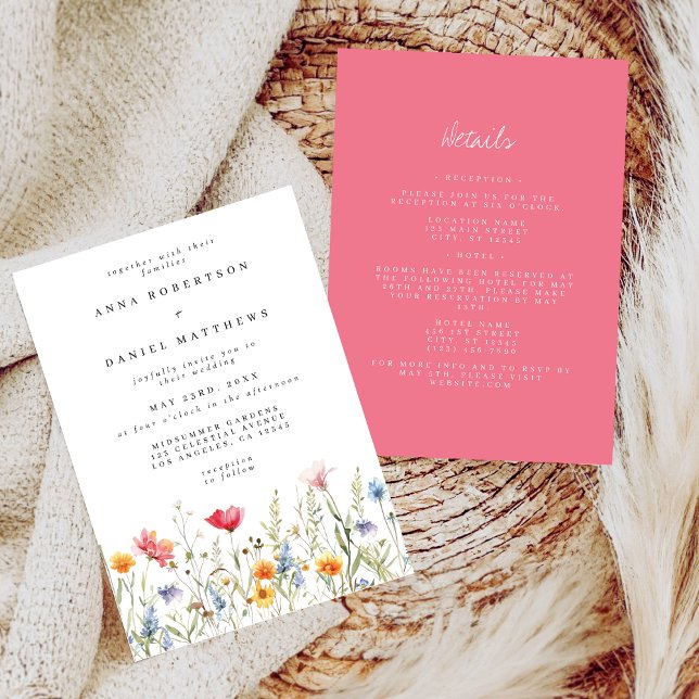 Watercolor Wildflower All In One Wedding Invitation (Creator Uploaded)