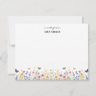 Watercolor Wildflower and Butterfly Card