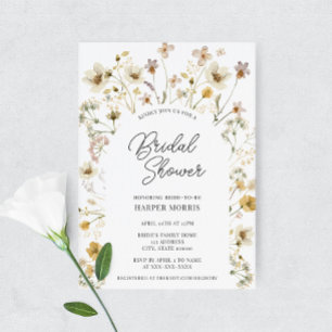 Watercolor Wildflower Arch Bridal Shower Invitation