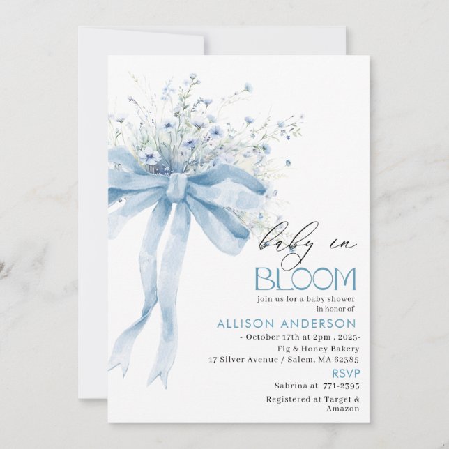 Watercolor Wildflower  Baby in Bloom Baby shower Invitation (Front)