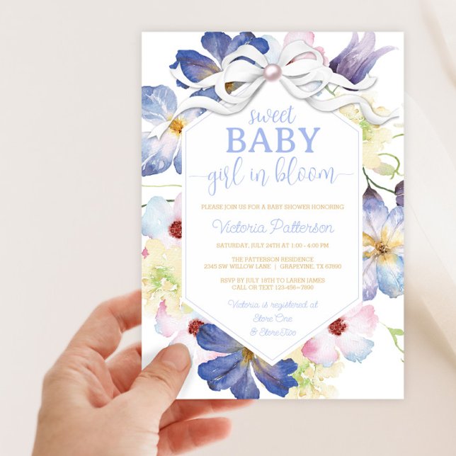 Watercolor Wildflower Baby In Bloom Baby Shower Invitation (Pretty watercolor baby in bloom baby shower invitation.)