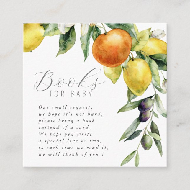 Watercolor Wildflower Baby Shower Book Request Enc Enclosure Card (Front)