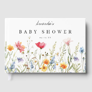 Watercolor Wildflower Baby Shower Guest Book