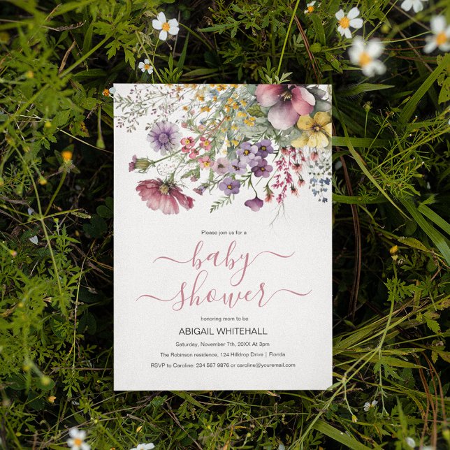 Watercolor Wildflower Baby Shower Invitation (Creator Uploaded)