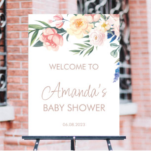 Watercolor Wildflower Baby Shower Welcome Sign