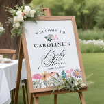 Watercolor Wildflower Baby Shower Welcome Sign<br><div class="desc">Watercolor Wildflower Baby Shower Welcome Sign</div>