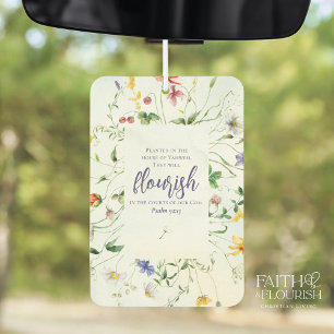 Watercolor Wildflower Bible Scripture Car Air Freshener