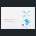 Watercolor wildflower blue grey wedding program<br><div class="desc">Double-sided simple single wildflower style watercolor art on a white background wedding programme. Part of the wildflower art watercolor wedding stationary set. Pretty bright blue and grey shades. Edit this wedding programme with your own name, dates, ceremony wording, wedding party attendants and thanks . Simple yet elegant program simply replace...</div>