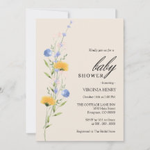 Watercolor Wildflower Boho Baby Shower