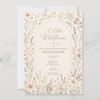 Watercolor Wildflower Boho Baby Shower Invitation