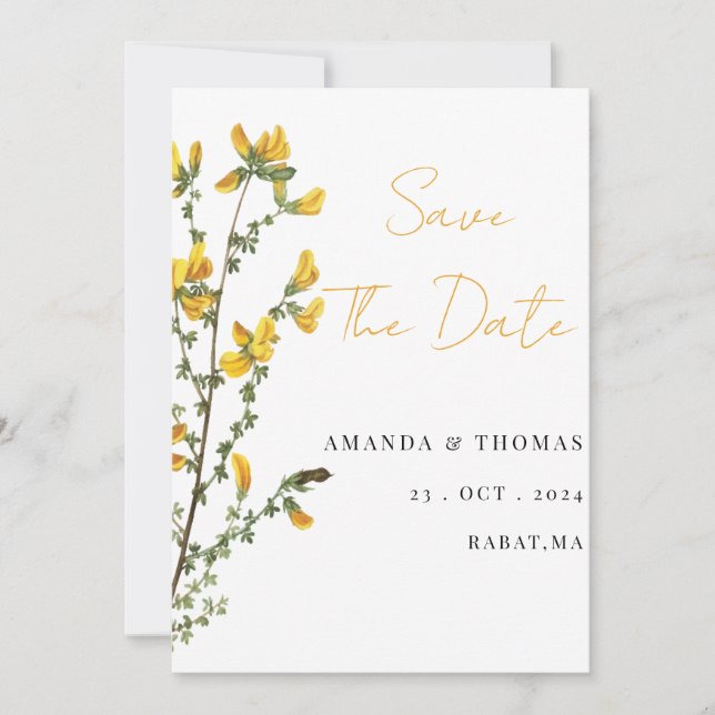 Watercolor wildflower boho  save the date (Front)