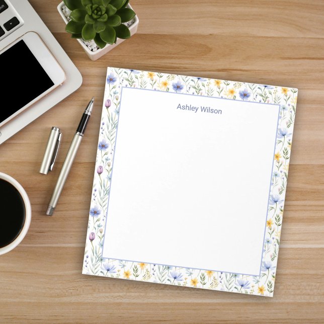 Watercolor Wildflower Borders Notepad (Creator Uploaded)