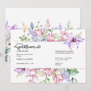 Watercolor Wildflower Botanical Baby Shower Inv Invitation