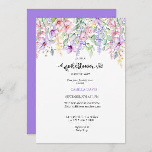 Watercolor Wildflower Botanical Baby Shower Inv Invitation