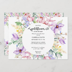 Watercolor Wildflower Botanical Baby Shower Inv Invitation