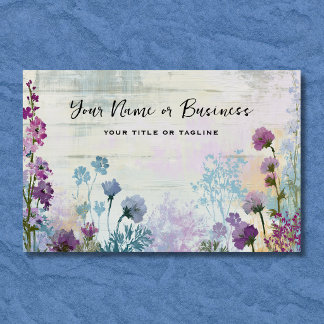 Watercolor Wildflower Botanical Flower Garden Business Card