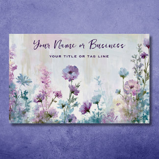 Watercolor Wildflower Botanical Flower Garden Business Card