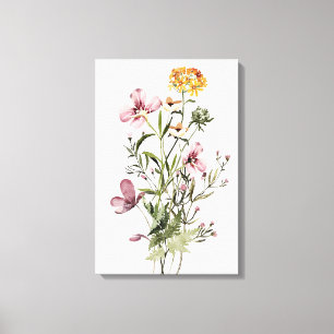 Watercolor Wildflower Bouquet #1 Canvas Print