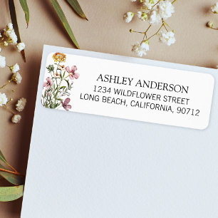 Watercolor Wildflower Bouquet #1 Return Address