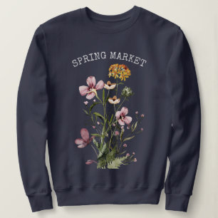 Watercolor Wildflower Bouquet #1 Spring Market Sweatshirt