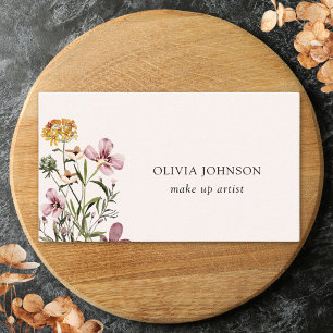 Watercolor Wildflower Bouquet Floral Business Card