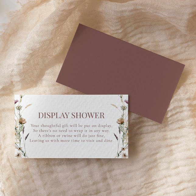 Watercolor Wildflower Bridal Display Shower Enclosure Card (Creator Uploaded)