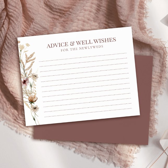 Watercolor Wildflower Bridal Shower Advice Card (Creator Uploaded)