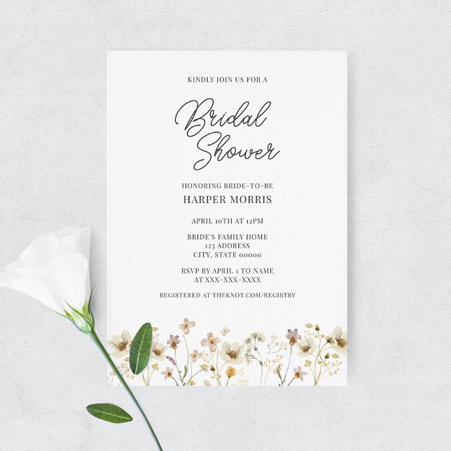 Watercolor Wildflower Bridal Shower Invitation (Creator Uploaded)