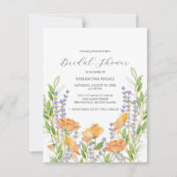 Watercolor Wildflower Bridal Shower Invitations