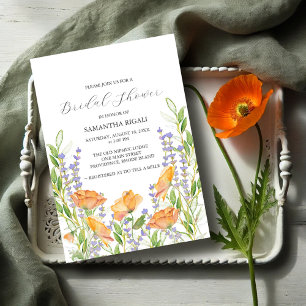 Watercolor Wildflower Bridal Shower Invitations