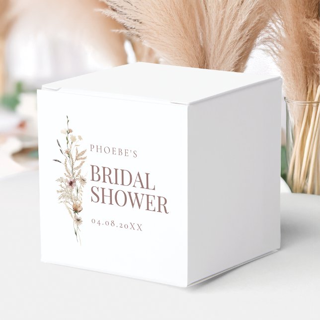 Watercolor Wildflower Bridal Shower Square Favour Box (Creator Uploaded)