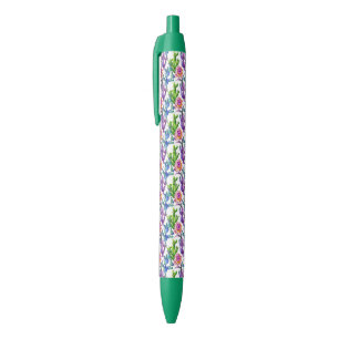 Watercolor Wildflower Cactus Pattern Black Ink Pen