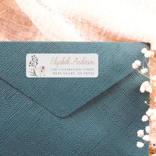 Watercolor Wildflower Calligraphy Return Address