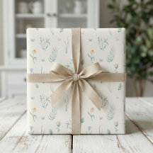 Watercolor Wildflower Cottagecore Floral Gift Wrap