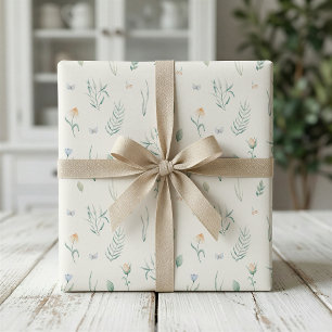 Watercolor Wildflower Cottagecore Floral Gift Wrap