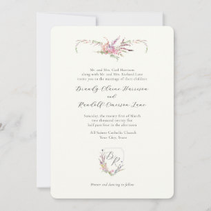 Watercolor Wildflower Crest Invitation
