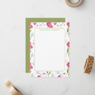 Watercolor Wildflower Elegant Personalised Floral Card