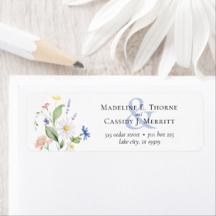Watercolor Wildflower Elegant Wedding Address