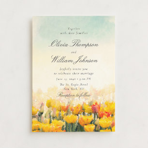 Watercolor Wildflower Field Wedding Invitation