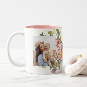 Watercolor Wildflower Floral Best Mothers Day Two-Tone Coffee Mug