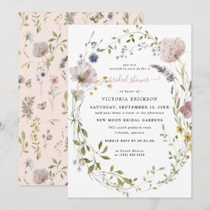 Watercolor Wildflower Floral Bridal Shower Invitation