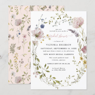 Watercolor Wildflower Floral Bridal Shower Invitation