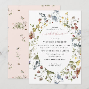 Watercolor Wildflower Floral Bridal Shower Invitation