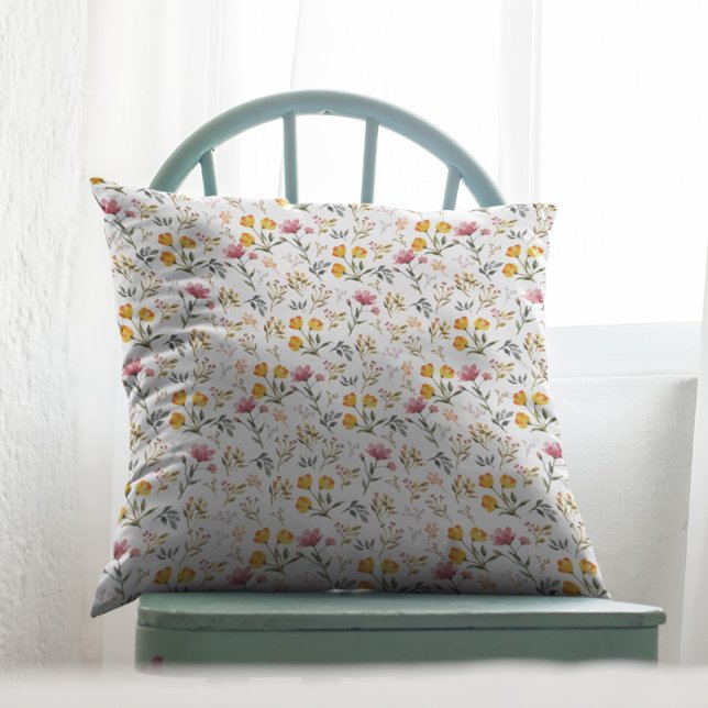 Watercolor Wildflower Floral Cushion (Creator Uploaded)
