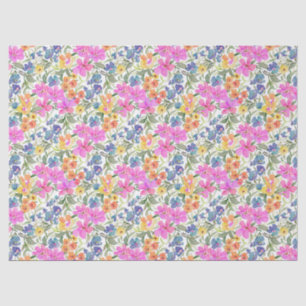 Watercolor Wildflower Floral - Pastel Pink Purple Tissue Paper