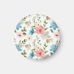 Watercolor Wildflower Floral Pattern Magnet