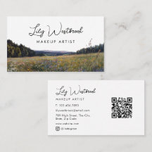 Watercolor Wildflower Floral Script QR Code