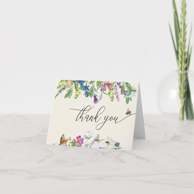 Watercolor Wildflower |  Floral Thank You (Front)