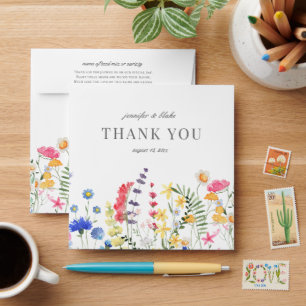 Watercolor Wildflower Floral Wedding Seed Favour Envelope